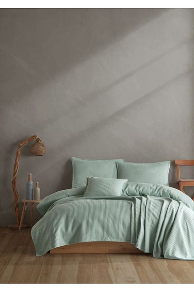 Lief Home 100% Cotton Knitted Patterned Multi-Purpose Bedspread| 240x230