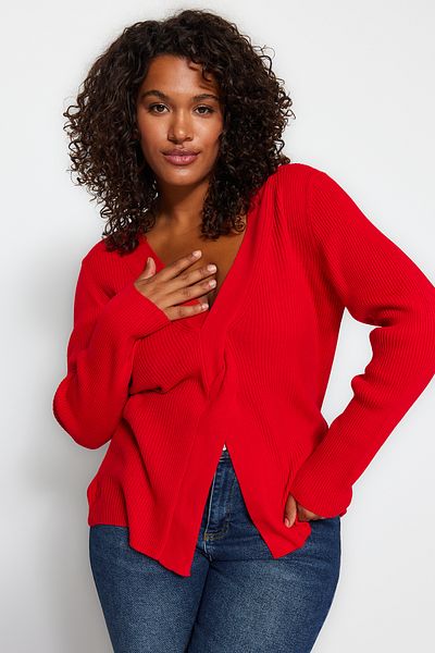 Red on sale ladies jumper