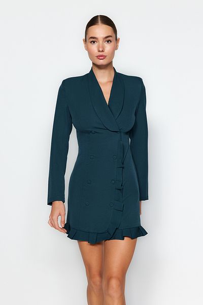 Trendyol Collection Зелена ткана сукня-піджак Zumrut TWOAW24EL00589