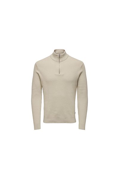 ONLY Onsphil Reg 12 Struc Half Zip Knit Noos 22023210 Silver Lining