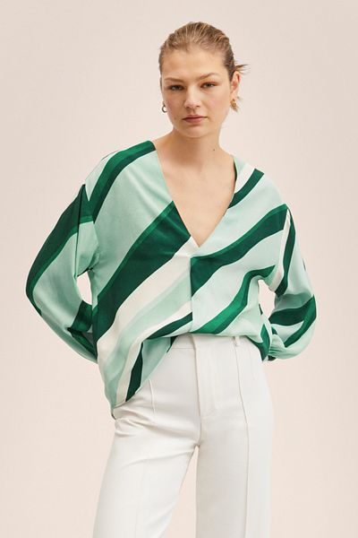 MANGO Woman Πράσινη Γυναικεία Μπλούζα 27016335