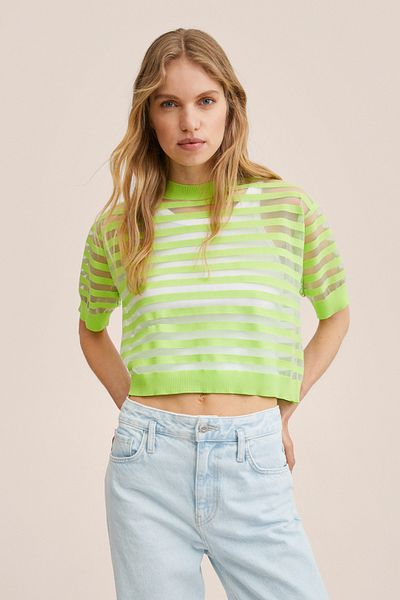 MANGO Gelber Damenpullover 27027113