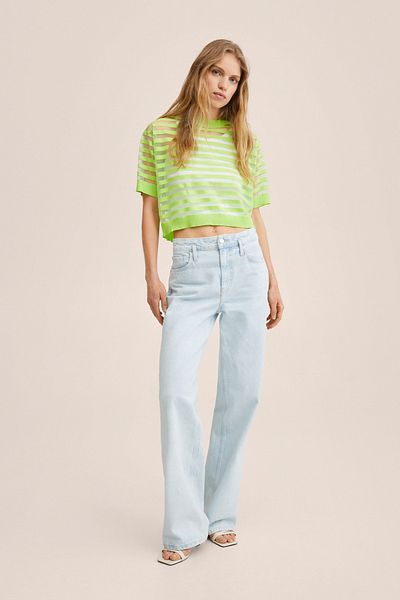 MANGO Gelber Damenpullover 27027113