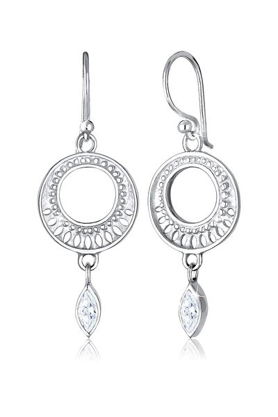 ELLI Ohrringe Ornament Zirkonia Marquise 925 Sterling Silber