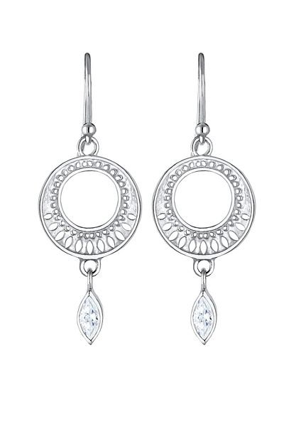 ELLI Ohrringe Ornament Zirkonia Marquise 925 Sterling Silber