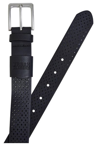 Urban Classics Accessoires Kunstleder Perforierter Gürtel schwarz L/XL