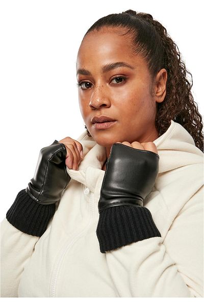 Urban Classics Unisex Half Finger Synthetic Leather Gloves