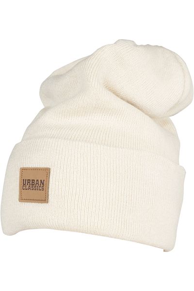 Urban Classics Unisex Lange Beanie mit Kunstlederpatch
