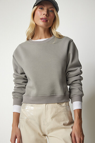 Happiness İstanbul Dámska mikina Smoked Raised Crop UB00178