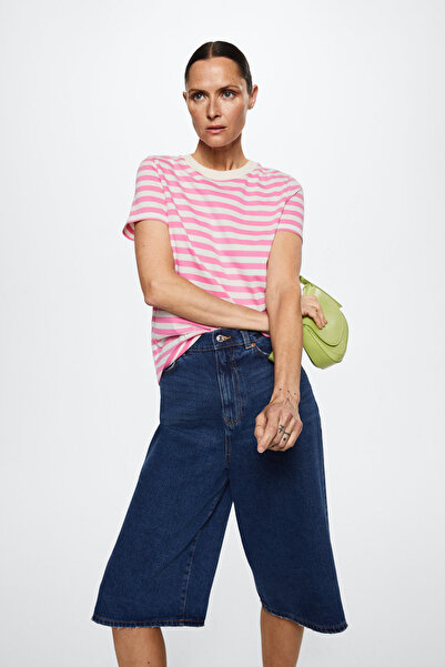 MANGO 37001323 Μπλουζάκια Ροζ