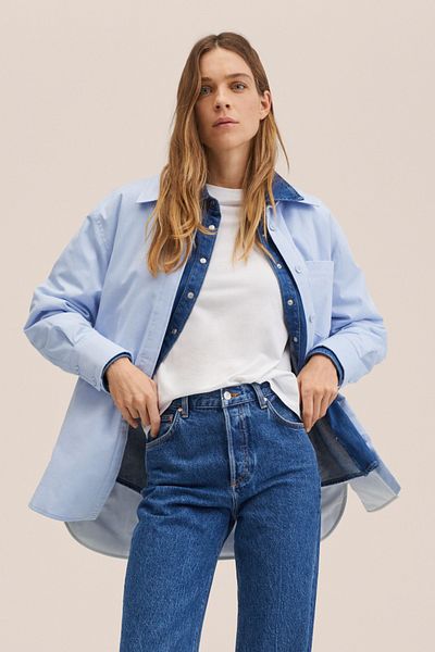 MANGO 27044021 Damen/Mädchen Blau