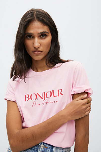 MANGO 37910020 Μπλουζάκια Ροζ