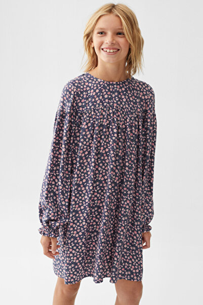 MANGO Kids Темно-синя жіноча сукня 37042518