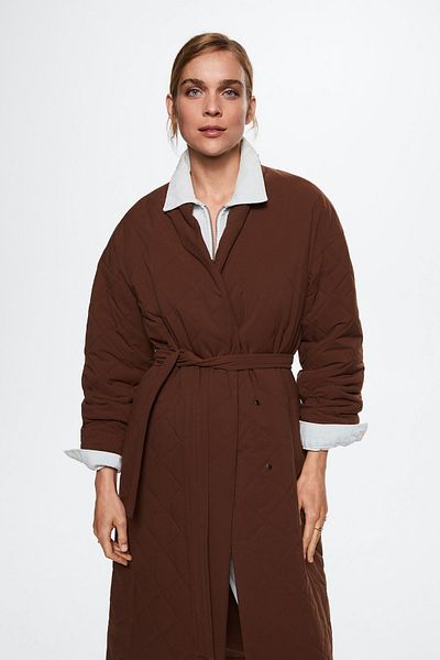 MANGO Hnedá dámska parka 37005544