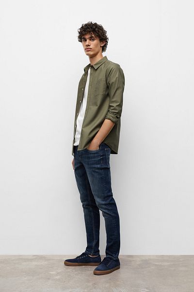 MANGO Kids Dunkelkhakifarbenes Hemd für Jungen