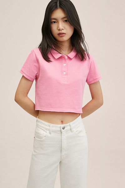 MANGO Kids Rosafarbenes Poloshirt für Mädchen