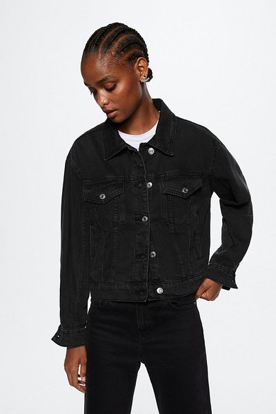 MANGO 37020103 Jacken und Blazer Schwarzer Denim