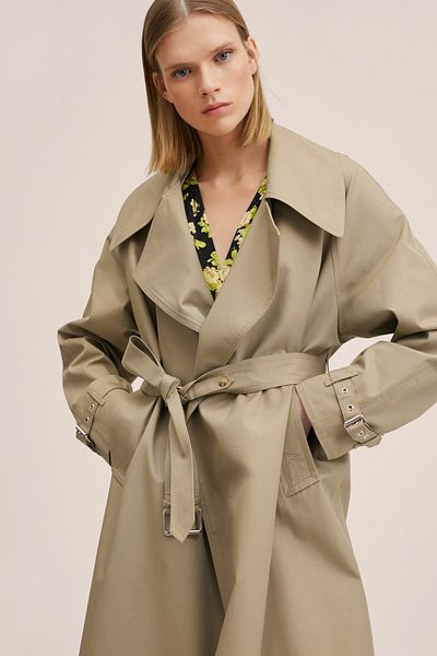 MANGO 27053257 Kabáty a parky Khaki