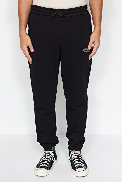 Trendyol Collection Μαύρο Oversize Jogger Sweatpants - Τσέπη τηλεφώνου, Tag TMNAW24EA00015