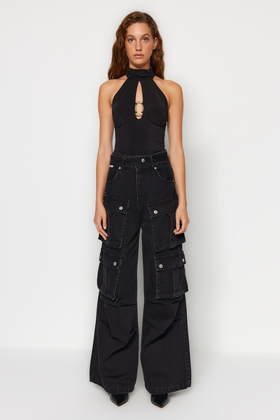 Trendyol Collection X Sagaza Studio Anthracite Cargo Pocket farmer TCLAW24JE00004