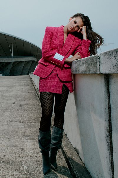 Trendyol Collection X Sagaza Studio Pink Wraped Tuvit Skirt TCLAW24ET00004