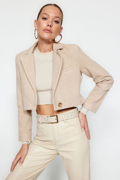 Trendyol Collection Kurtka marynarska o kroju taupe TWOAW24BC00072