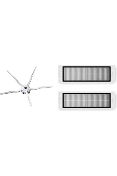 srfn ticaret Σετ αξεσουάρ συμβατό με Roborock S50 - 2 φίλτρα Hepa και 1 πλαϊνή βούρτσα