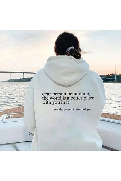Benisengiydir White Behind Me Printed Oversize Unisex Sweatshirt