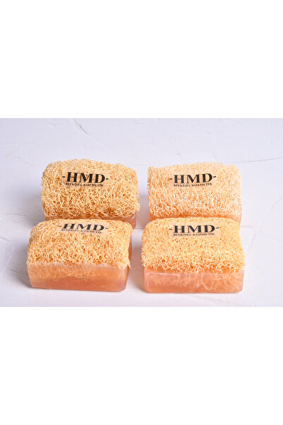 HMD BİTKİSEL KOZMETİK صابون الأرز مع ألياف اليقطين الطبيعية والجلسرين 4 قطع