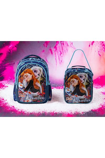Frozen Primary School Bag Trio Connection and Lunch Box SCHOOL SET (5 PIECES)