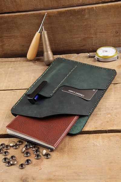 New Coast Leather 1900's Ръчно изработен калъф за тефтер от естествена кожа