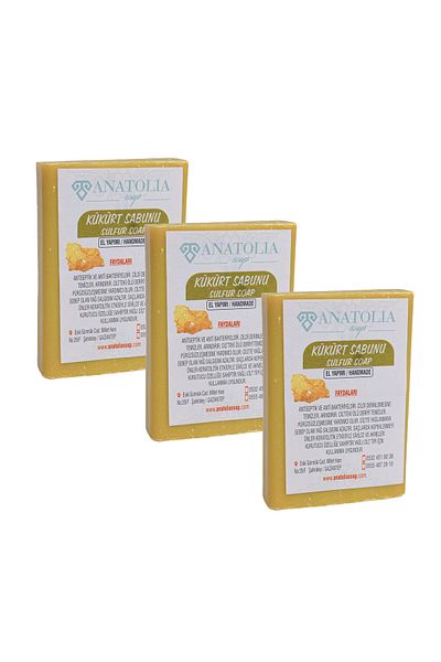 Anatolia Soap Pack of 3 Natural Sulfur Soap