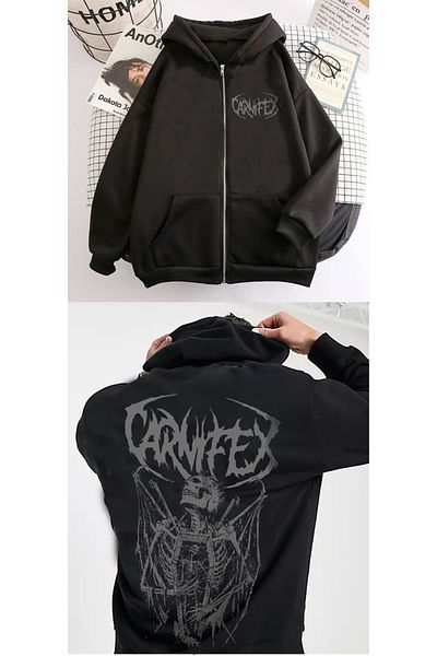 DEEFWEAR Ζακέτα Carnifex Printed Unisex Oversize με κουκούλα