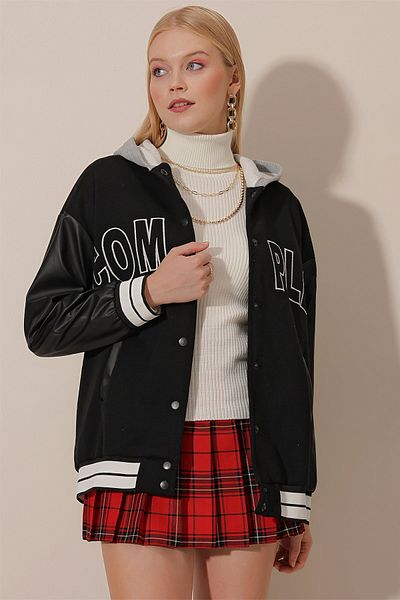 HAKKE Unisex Oversize Complex College Jacket