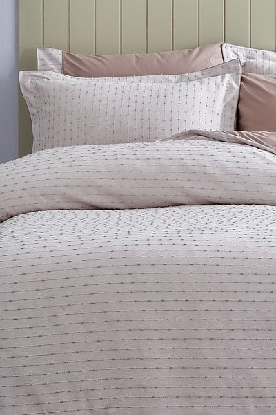 Evlen Home Collection Комплект завивка Spectra 100% памук, специална тъкана двойна, с щампа, цвят кафяво и райета