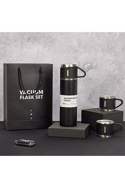 YMV Stainless Steel Professional Camping Thermos Set Stainless Thermos with Box Gift Cup and Cup