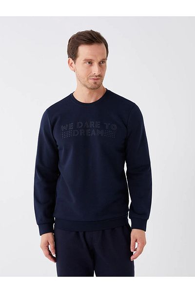 LC Waikiki LCWAIKIKI - Κλασικό ανδρικό φούτερ - Crew λαιμόκοψη, μακρυμάνικο, στάμπα