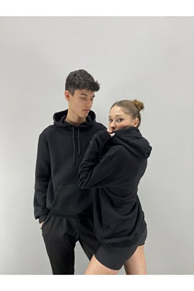 Benisengiydir Unisex Black Smurfs Printed Hoodie Lover Couple Combination Set of 2