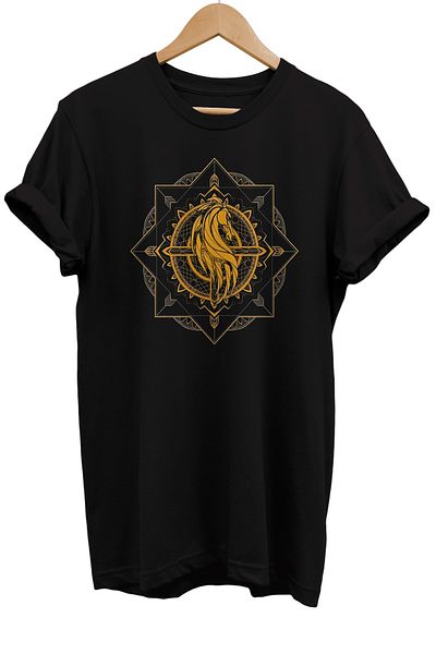 remonz Lotr Lord of the Rings Rohan εμπριμέ 100% βαμβακερό μαύρο μπλουζάκι Oversize