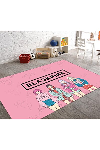Halımax Cino 46 Blackpink Kız Çocuk Antialerjik Kaymaz Taban Oyun Halısı Pembe