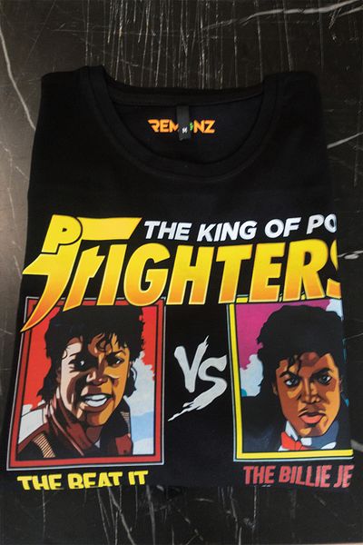 remonz Μπλουζάκι με στάμπα Michael Jackson 100% βαμβακερό μαύρο oversize