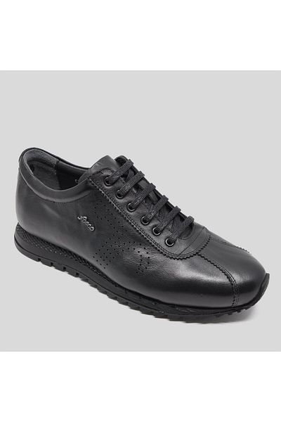 Fosco Genuine Leather Black Sports Men's Shoes 2756 306