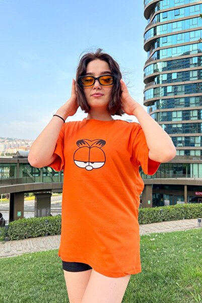 My Blog Μπλουζάκι Unisex με στάμπα Garfield πορτοκαλί Oversize
