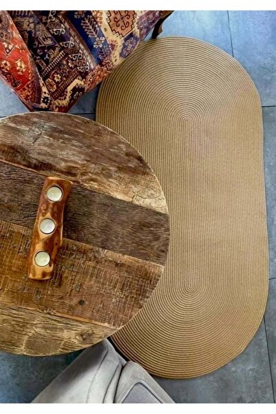 Halımax Milda 30 Jüt Hasırlı El Örgüsü Çift Taraflı Kilim Oval Jüt Halı
