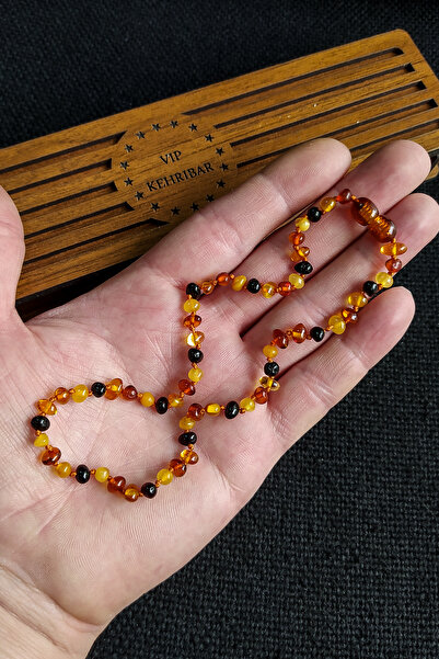 Vip Kehribar 3,5 Gram Ekonomik Sertifikalı Kehribar Kolye Multicolor Bebek Di...