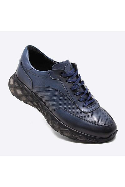 Fosco Genuine Leather Navy Blue Sneaker Men's Shoes 9829 102