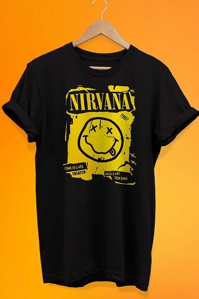 remonz Μπλουζάκι Nirvana Printed 100% Cotton Μαύρο Oversize