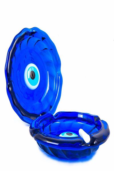 Emtory Home 1 Farfurie rotundă decorativă din sticlă cu mărgele - Scrumieră 11x11 cm