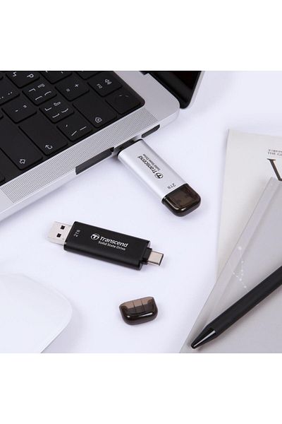 Transcend TS2TESD310C 2TB, External SSD,ESD310C,USB 10Gbps, Type C/A, Black