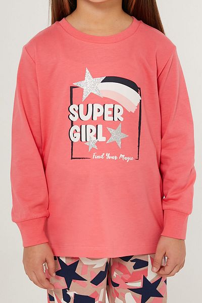 ROLY POLY 3279 Super Girl Find Your Magic Girl's Long Sleeve Pajamas Set